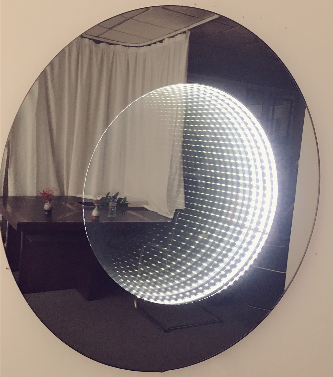 Rectangle Tunnel Mirror With Stainless Steel Back Case For Livingroom Bathroom Bedroom Decorative LED Infinity Mirror