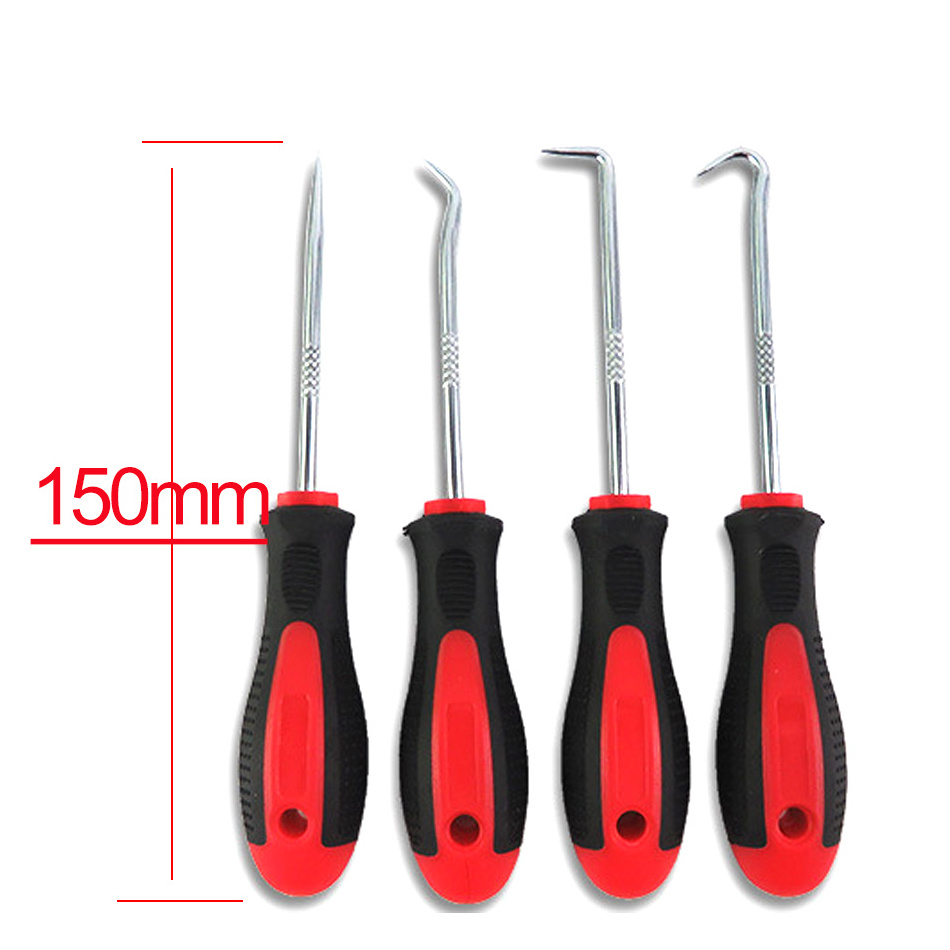 4Pcs Oil Seal Screwdriver ToolsMetal Hooks Rubber O-ring Removal Hook Car Screw Driver Hobby Tool For Car Dent Repair Or DIY