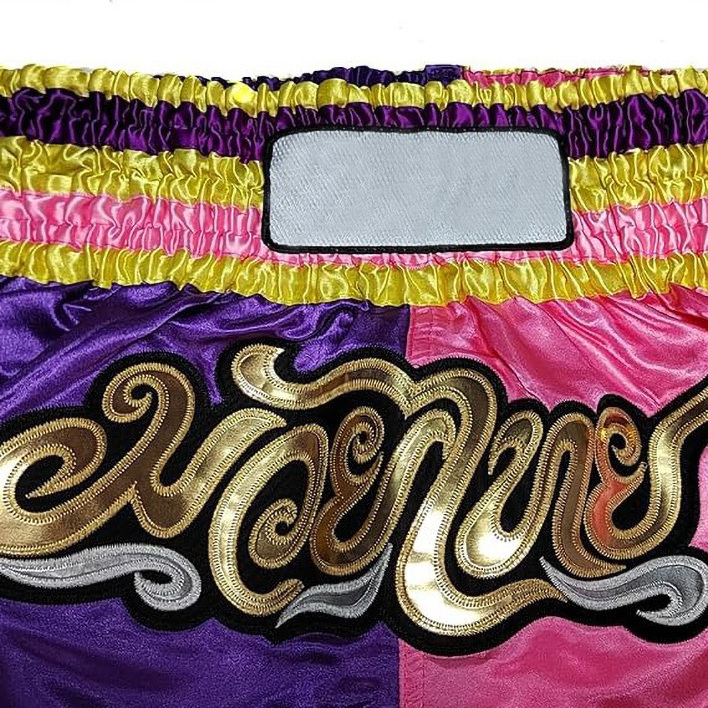 Boxing Shorts With Pink And Purple Color Custom Made Boxing Shorts Luxury New Design High Quality Boxing Shorts