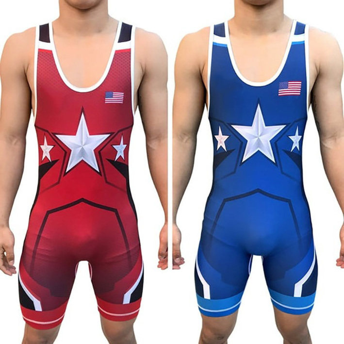 Custom Made Hot New Free Design Sublimated Wrestling Singlets USA Wrestling Singlets Wrestling Singlets for Men