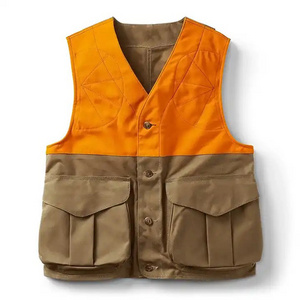 Unisex Modern Safety Unisex Shooting Vest Large Patch Pockets Attractive Breathable Orange Clay Shooting Vest with Custom Size