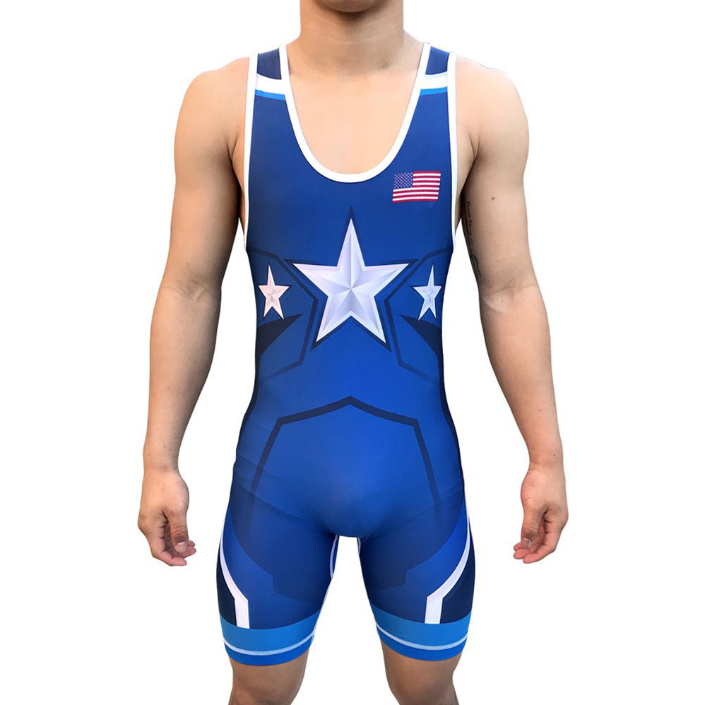 Custom Made Hot New Free Design Sublimated Wrestling Singlets USA Wrestling Singlets Wrestling Singlets for Men