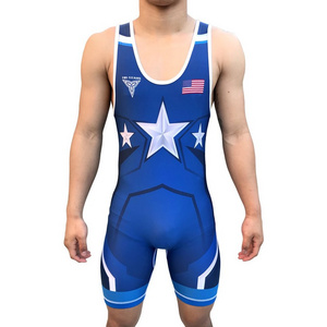 Custom Made Hot New Free Design Sublimated Wrestling Singlets USA Wrestling Singlets Wrestling Singlets for Men