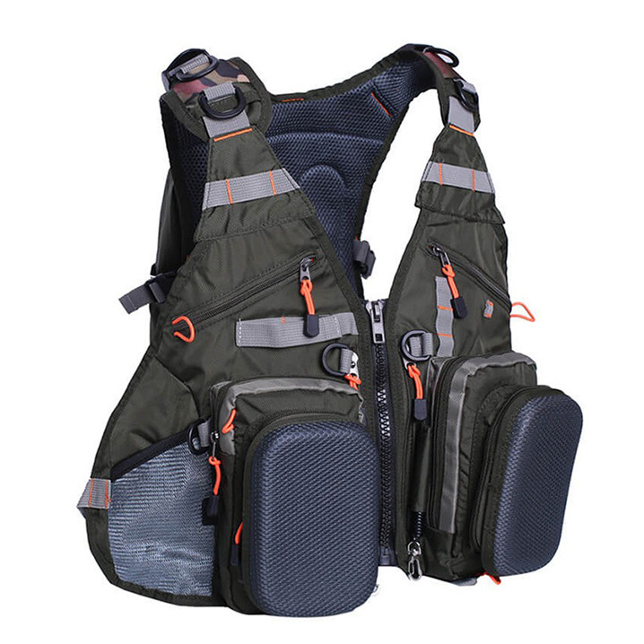 Custom Hunting Mesh Game Bag Fishing Vest Breathable Comfortable Blaze Orange Fishing Vest Hunting Plus Size Men's Vests