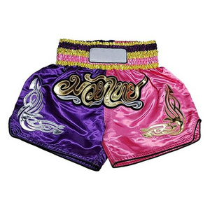 Boxing Shorts With Pink And Purple Color Custom Made Boxing Shorts Luxury New Design High Quality Boxing Shorts