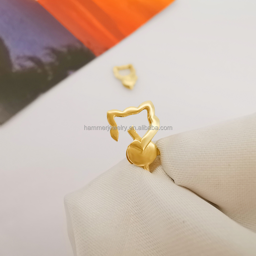 Lovely Kitty Cat Spring Clasp Pure Gold Lock 9k 14k 18K Solid Gold Lobster Clasp Jewelry Findings Connector