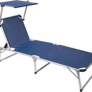 Outdoor Adjustable Beach Pool Patio Chaise Lounge Chair with Sun Shade