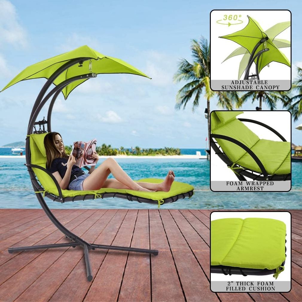 Outdoor Heavy Duty Hanging Lounge Chair Dream Hammock Chair with Removable Canopy