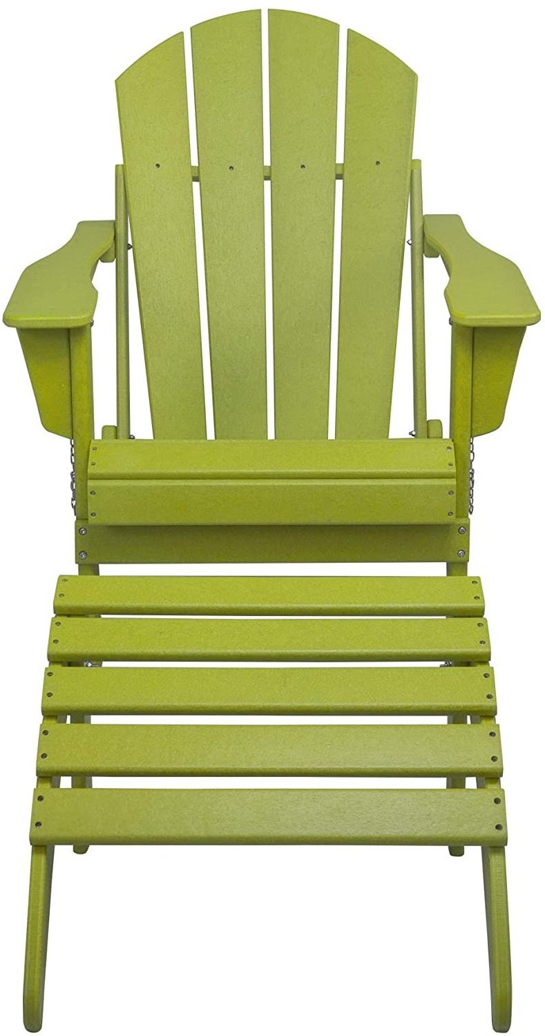 Outdoor Classic hdpe Adirondack Chair with Ottoman