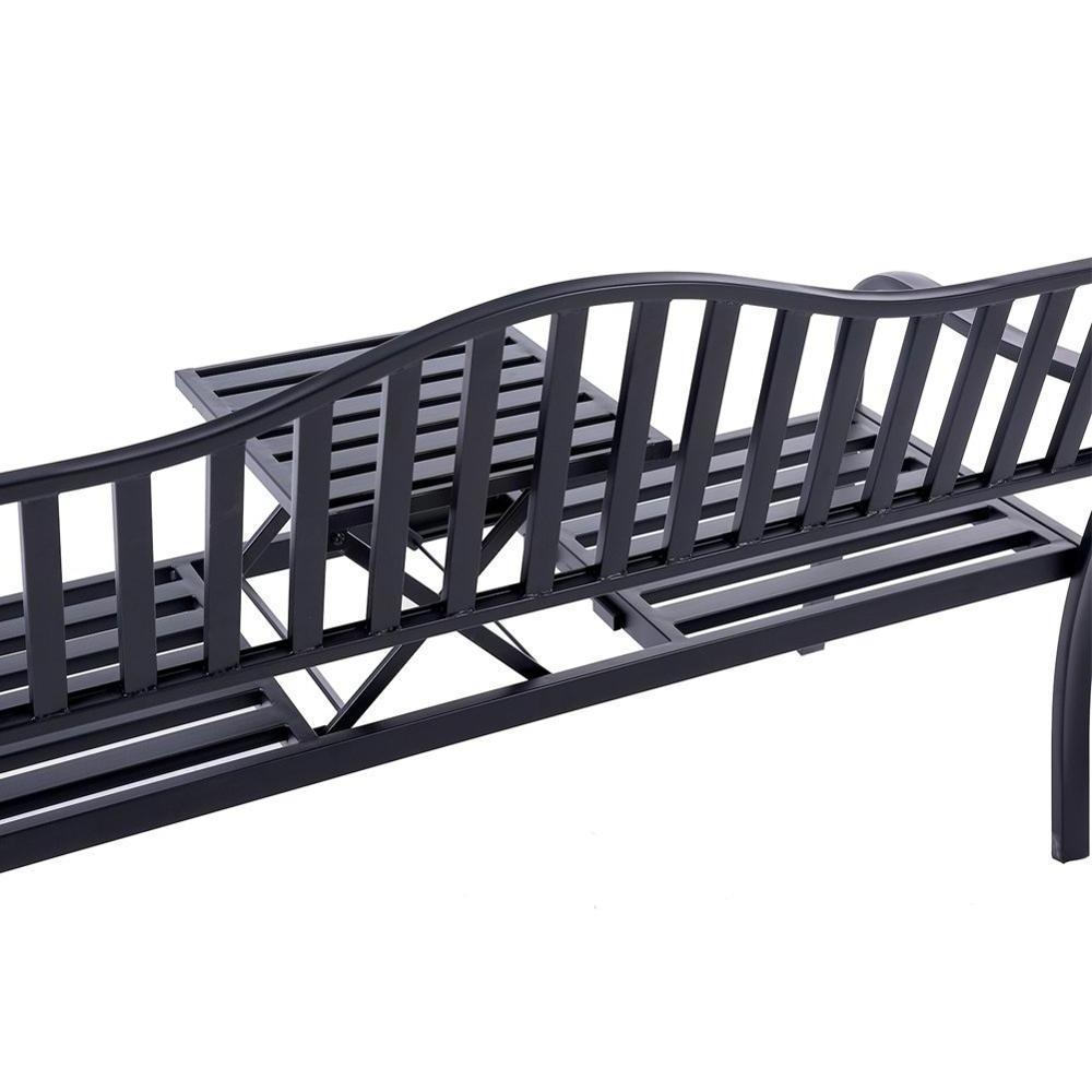 Garden Indoor Mental Bench for 2 Person Outdoor Patio Chair with Middle Table