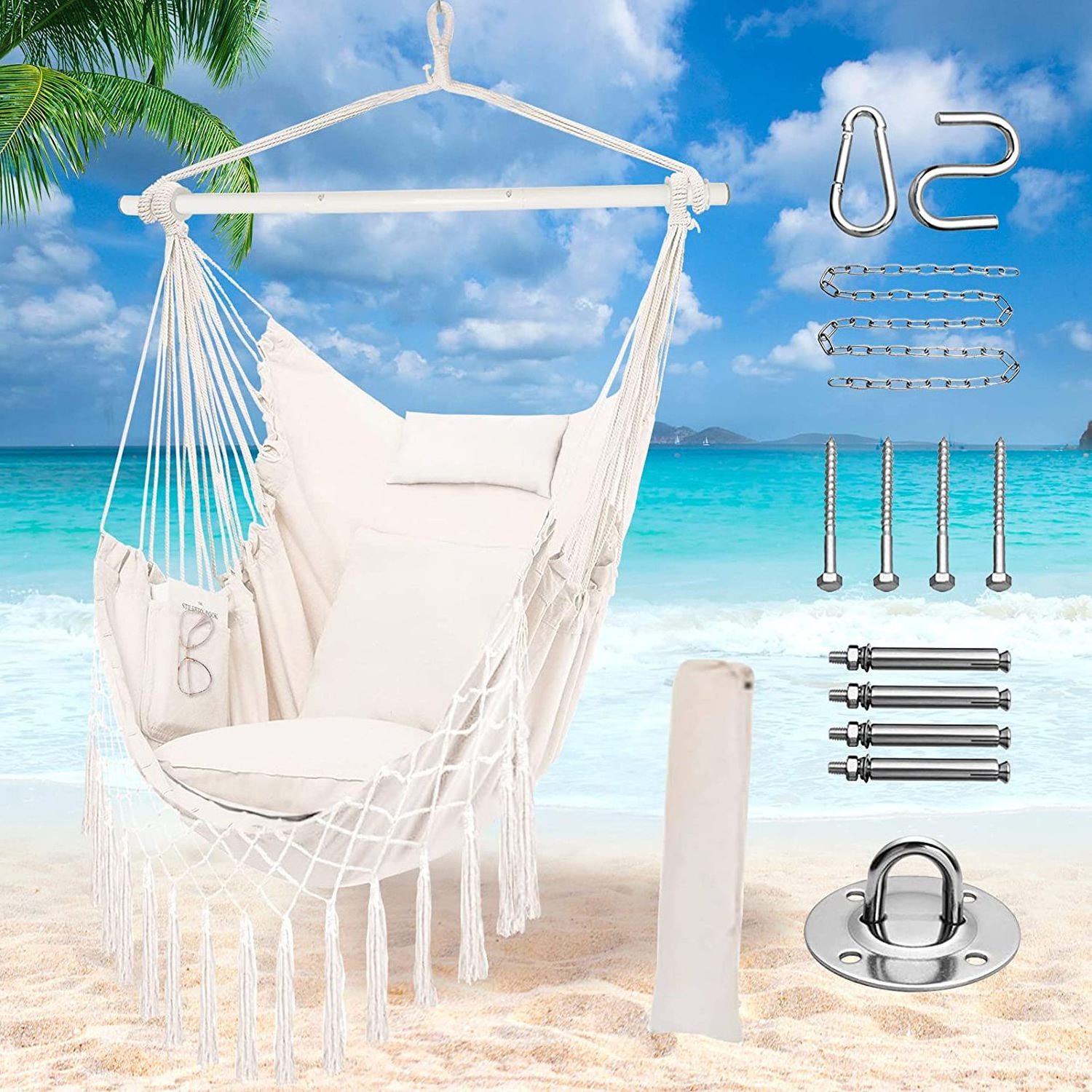 New metal hammock chair with hanging kit free standing hammock chair