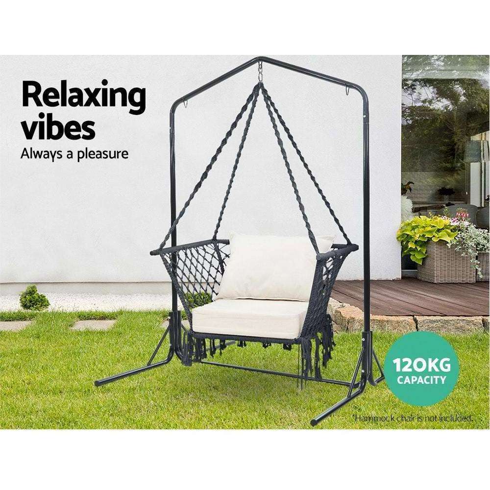 Outdoor 2 Person Swing Chair Stand Double Steel Frame Hammock Chair Stand