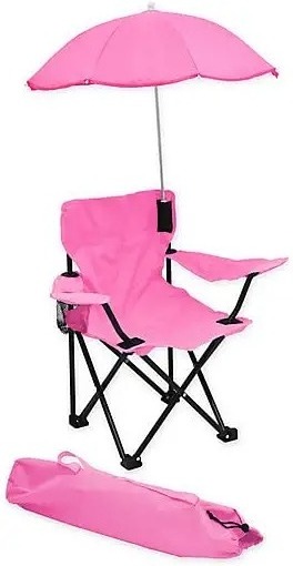 Kids Folding Beach Chair with Umbrella Baby Beach Camping Chair with Matching Shoulder Bag