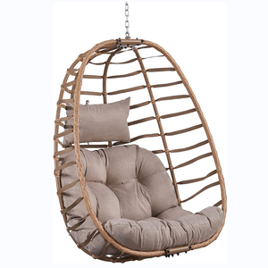 Hanging Egg Chair Without Stand Outdoor Egg  Swing Chair with  Cushion Wicker Rattan Swinging Egg Chair for Patio Garden