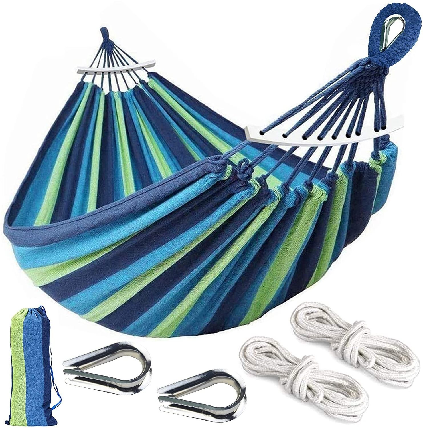 2 Person Portable Camping Outdoor Hammock Bed Single Cotton Hammock