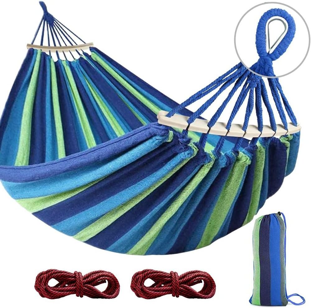 2 Person Portable Camping Outdoor Hammock Bed Single Cotton Hammock