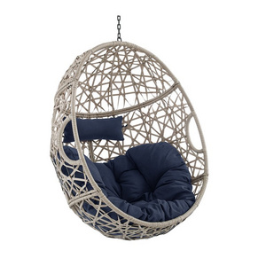 Outdoor Indoor Patio  Garden Living room  Wicker Rattan Hanging Egg Chair  Tear Drop Swing Chair with Cushion and chain