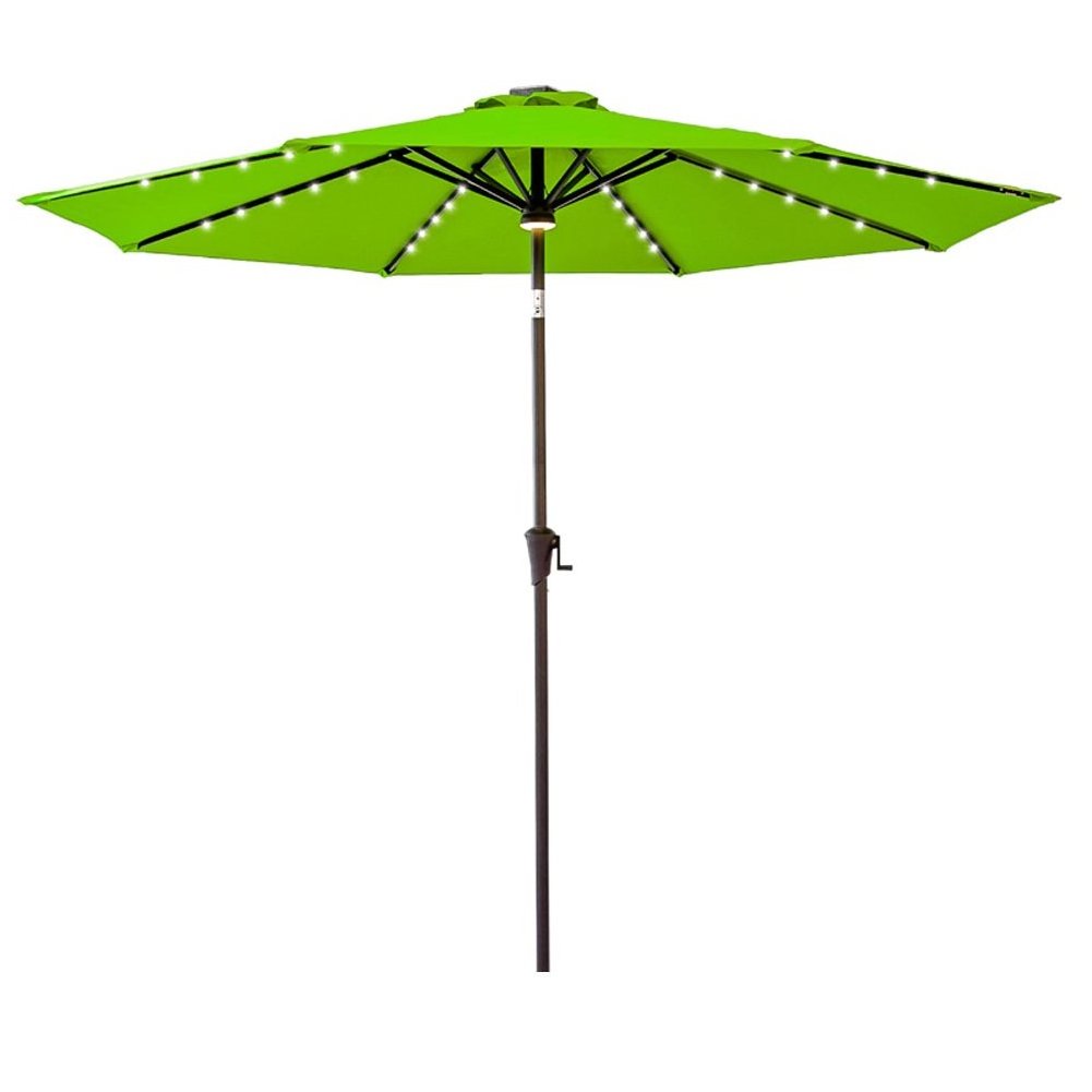 9 ft Outdoor Patio Market Umbrella with Solar LED Lights and Tilt