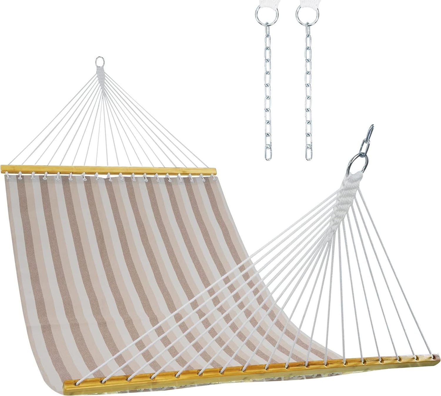 Summer Camping Hanging Hammock Outdoor Swing Waterproof Quick Dry 2 Person Hammock with Hardwood Spreader