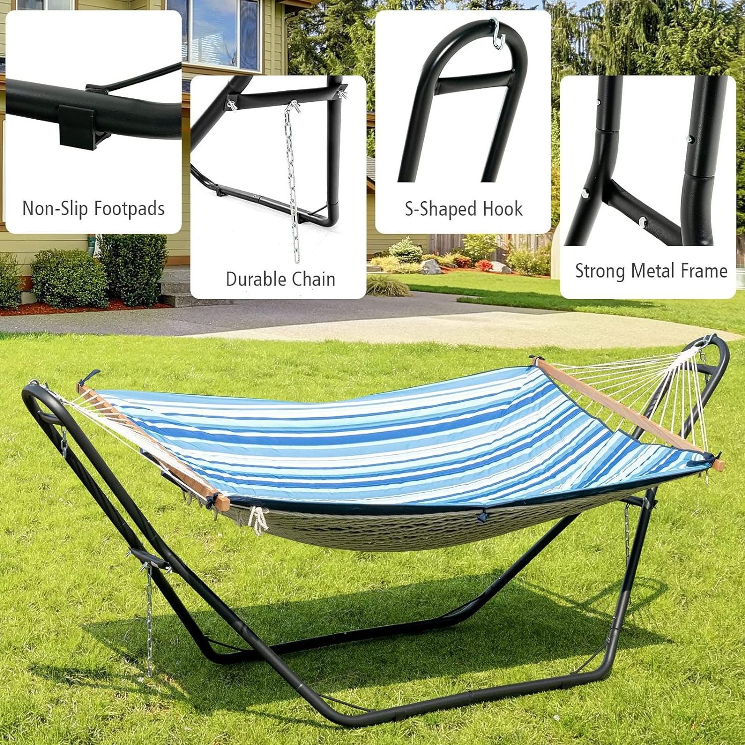 Outdoor And Indoor Cheapest Adjustable Hammock Stand Upgrade Iron Detachable Hammock Stand Iron Pipe Stand