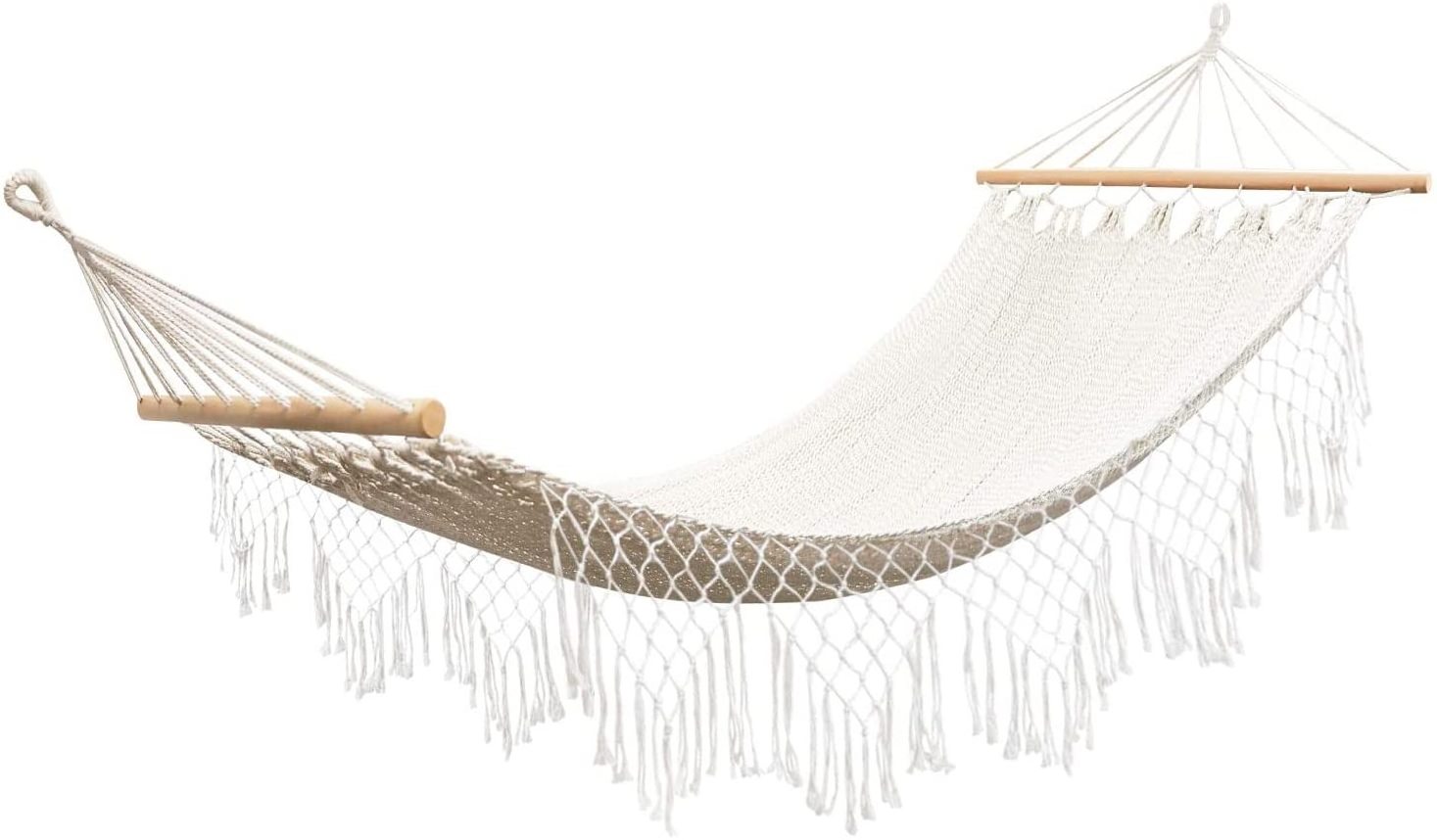 Fold up hammock for travelling portative Cotton stripe fabric hammock durable Portable