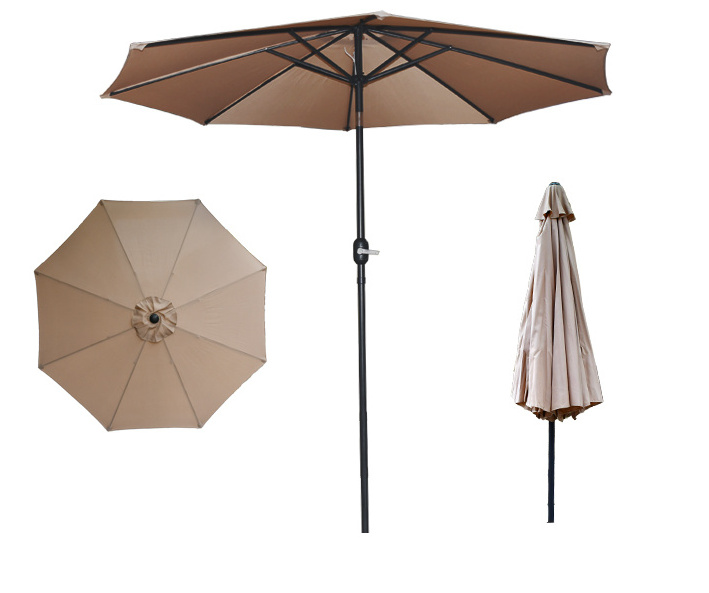 7.5FT Outdoor Aluminum Frame Patio Umbrellas Table Yard Market Umbrella with 8 Sturdy Ribs