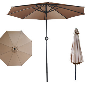 7.5FT Outdoor Aluminum Frame Patio Umbrellas Table Yard Market Umbrella with 8 Sturdy Ribs