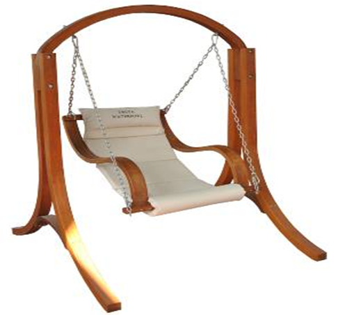 Outdoor Heavy Duty Wood Hammock Chair Stand with Armrest Hammock Swing Chair