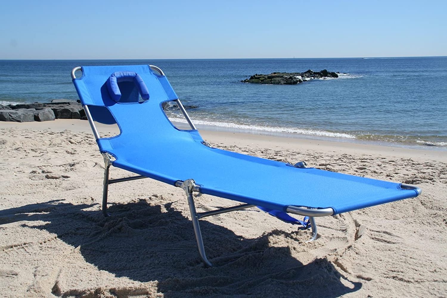 Outdoor Foldable Chaise Lounge Chair Beach Camping Recliner Bed