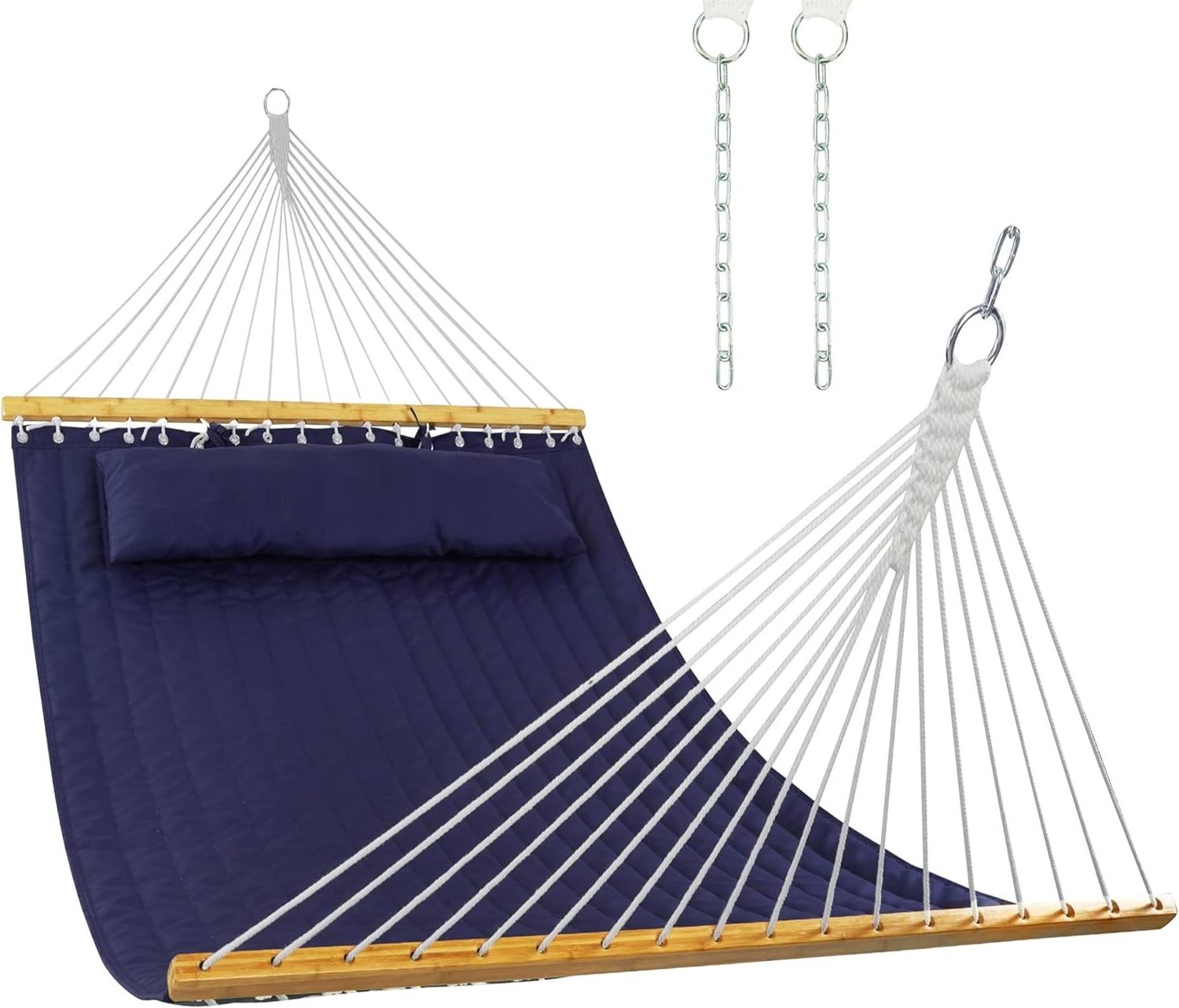 Hot selling outdoor garden swing bed folding high quality hanging cotton with stand portable quilted patio straight hammock