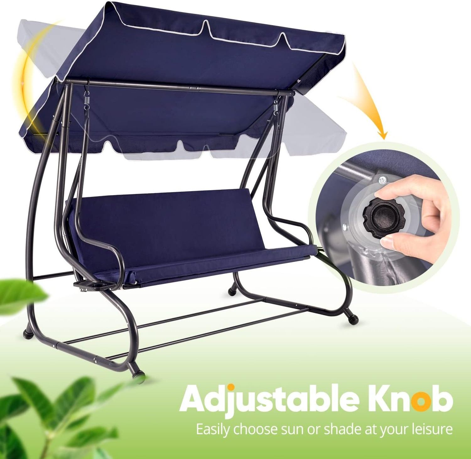 2-in-1 Style Outdoor Patio Swing Chair Cushion Lounge Chair to Flat Bed  Swing Sets for Backyard Porch Garden  Deck Balcony