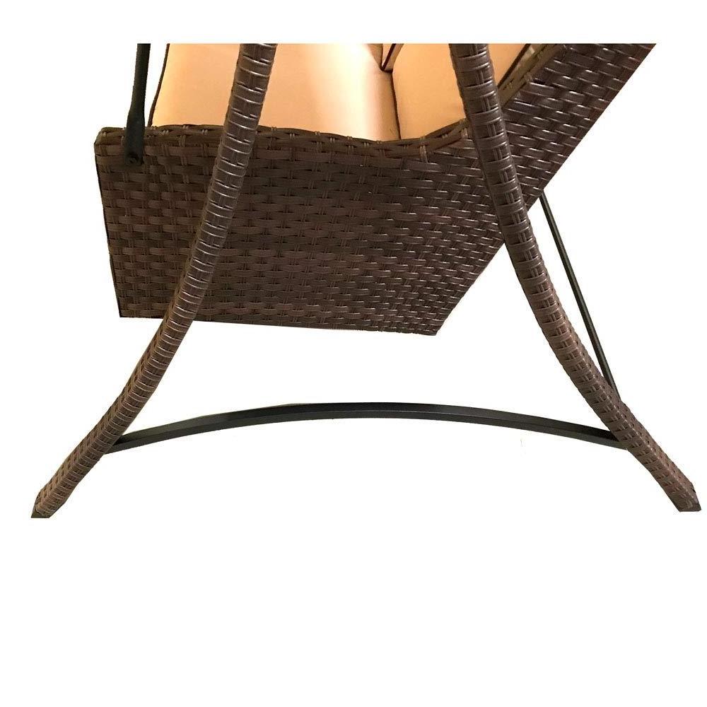 Outdoor Garden Rattan Furniture All-weather PE Wicker Patio Swing with Canopy