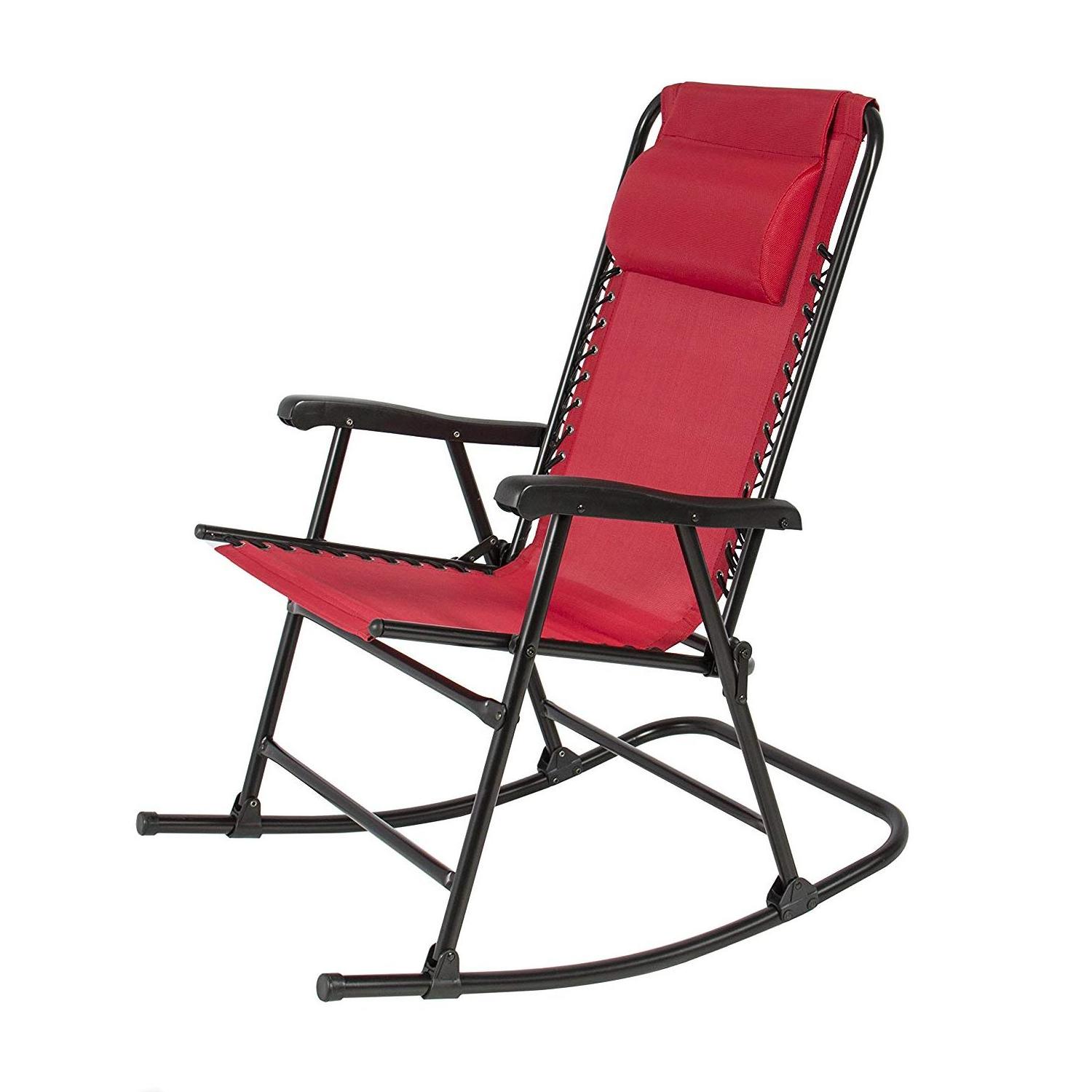 Patio Folding Rocking Lawn Chair Zero Gravity Chair Outdoor Recliner Foldable Lounge Chair