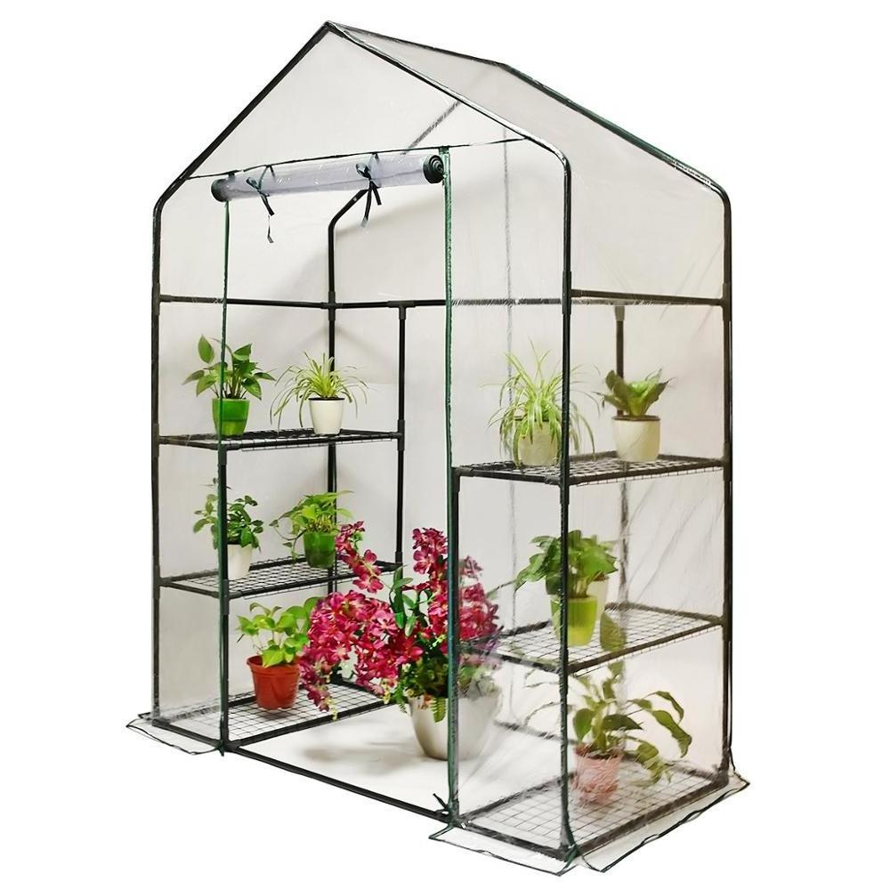 Outdoor Garden Portable Mini Walk-In Plant Greenhouse,3 Tiers 6 Shelves