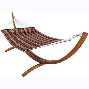 Danlong Hammock chair stand Fabric Hammock with Stand 12 Feet Wooden Arc Frame Stand with Quilted Hammock