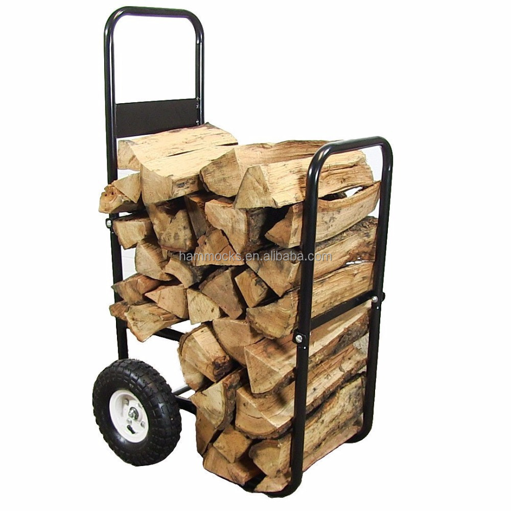 Outdoor Garden Portable Foldable Steel Firewood Log Cart Fireplace Log Holder