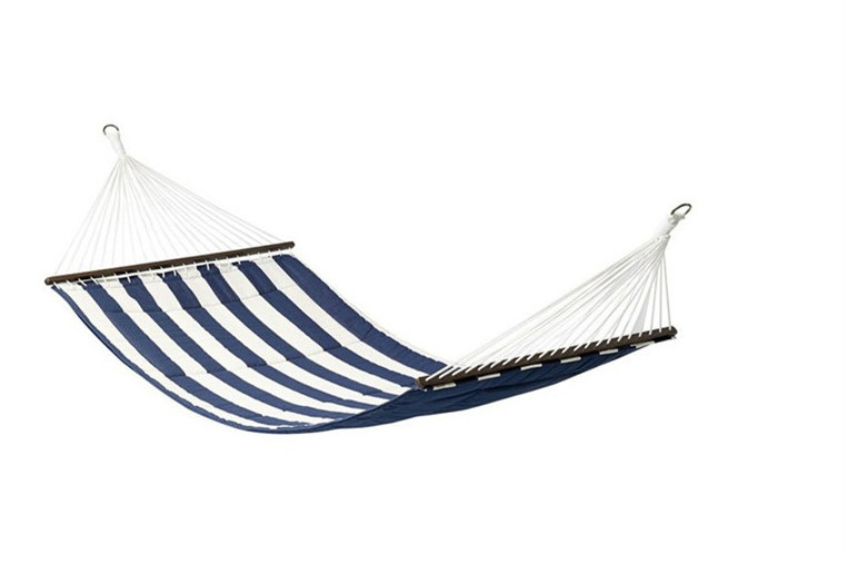 Beach Quilted 2-Person Double Hammock with wood frame/ Wooden Stand/wood stand, Spreader Bars and Pillow