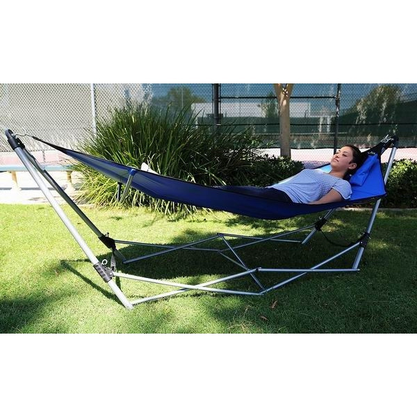 Hot selling camping folding portable hammock with stand with carry bag