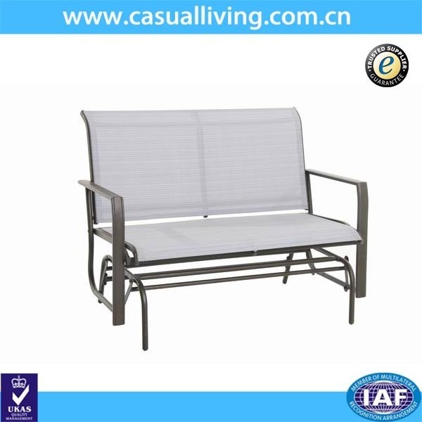 Outdoor steel 2-seater glider sling metal glider chair two seat bench