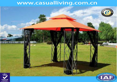 Metal Gazebo with Netting Tent Privacy Curtains Steel Frames Cover Fabric Roof Sun UV-Protected Patio Gazebo with mosquito net