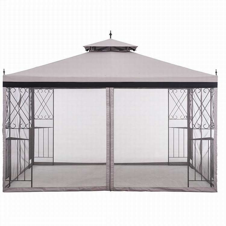 10' x 12' Monterey Gazebo mesh screen with Netting mosquito net , Gray with Black