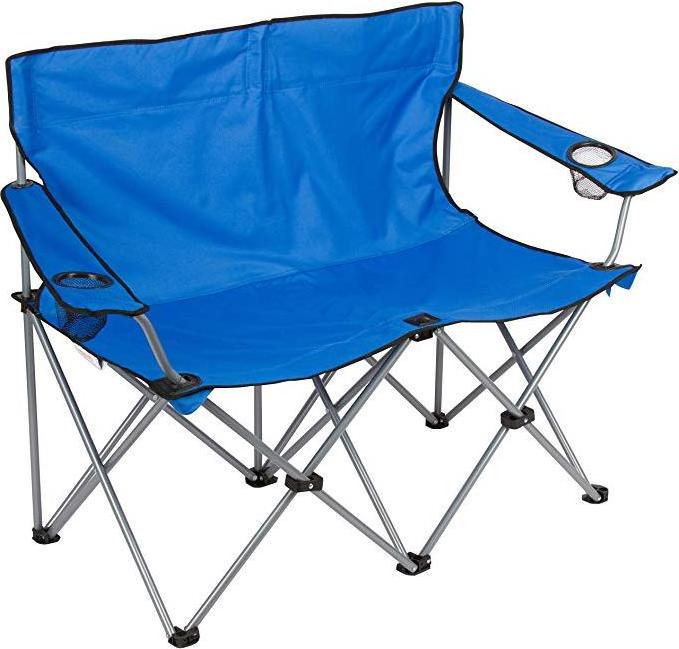 Loveseat Style Double Seat Beach Camp Quad Chair with Steel Frame