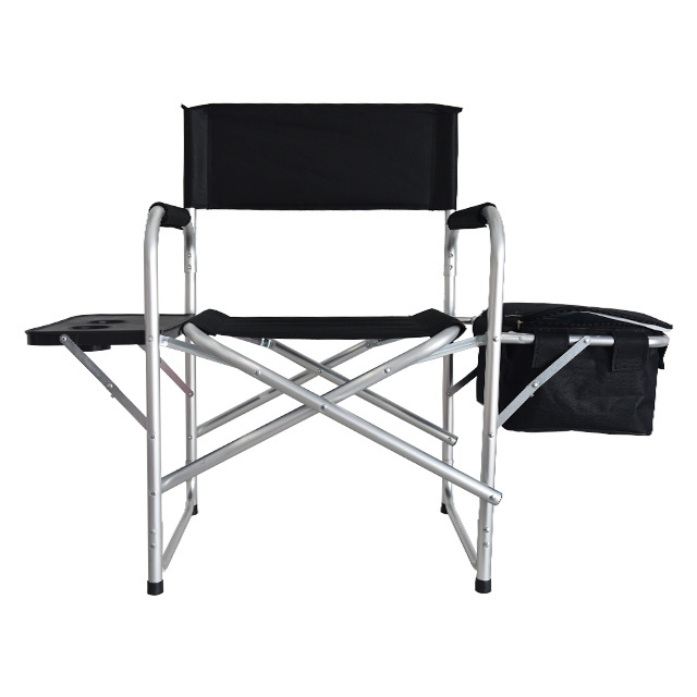 Heavy Duty Steel Or Lightweight Aluminum Camping Folding Director Chair with Cooler Bag and Side Table