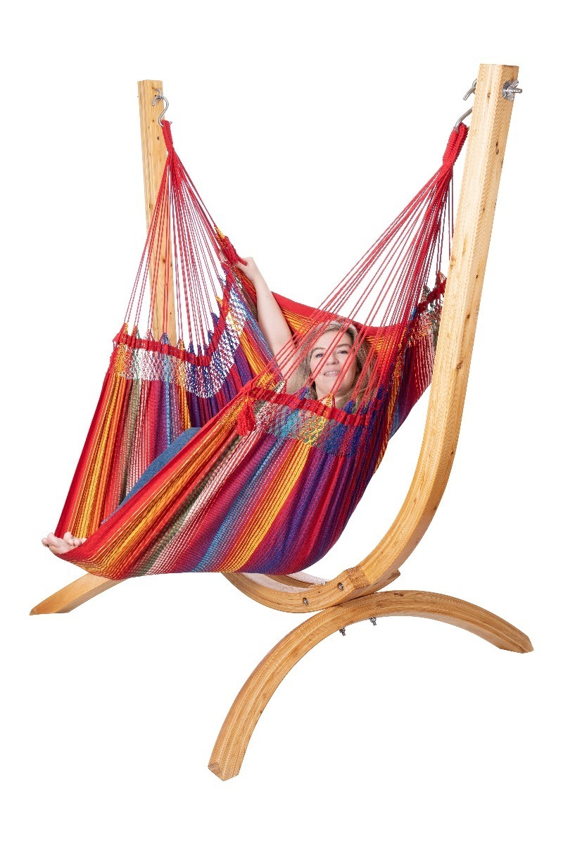 Danlong Heavy Duty Wooden ARC Frame Deluxe Hammock Hanging Swing Chair Stand