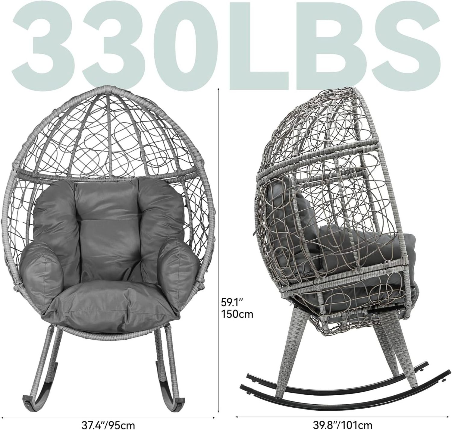 Modern Rattan Hanging Egg Chair With Stand Patio Swings Rocking Basket Hammock Chair Balcony Courtyard Garden Furniture