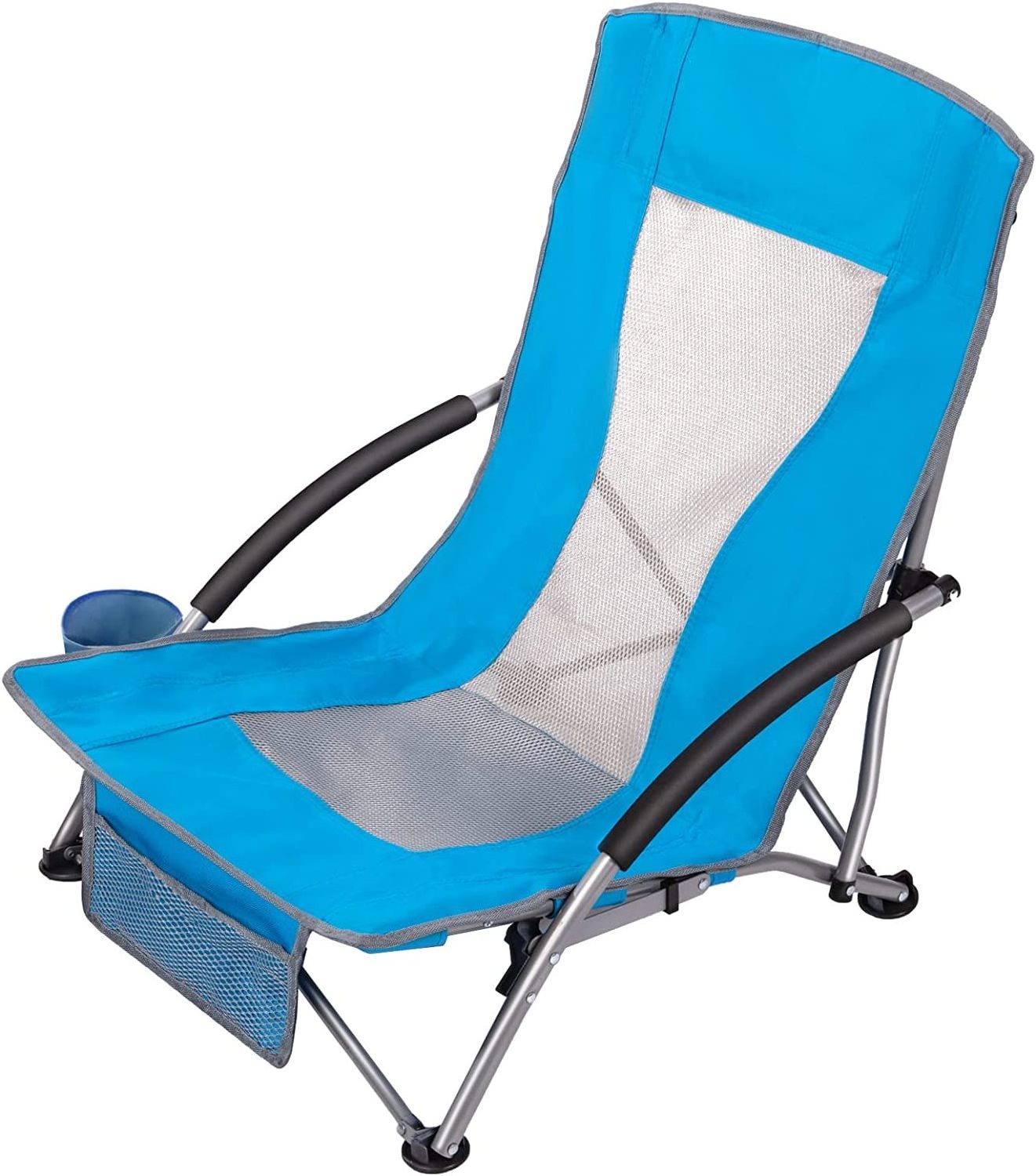 Outdoor Beach Chair Folding Lightweight Mesh Low Sling Sand Chair for Camping Outdoor Lawn