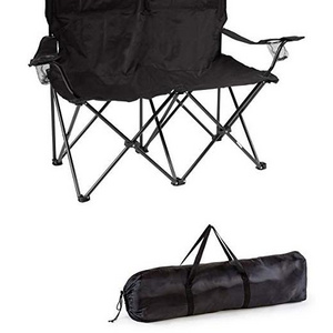 Loveseat Style Double Seat Beach Camp Quad Chair with Steel Frame