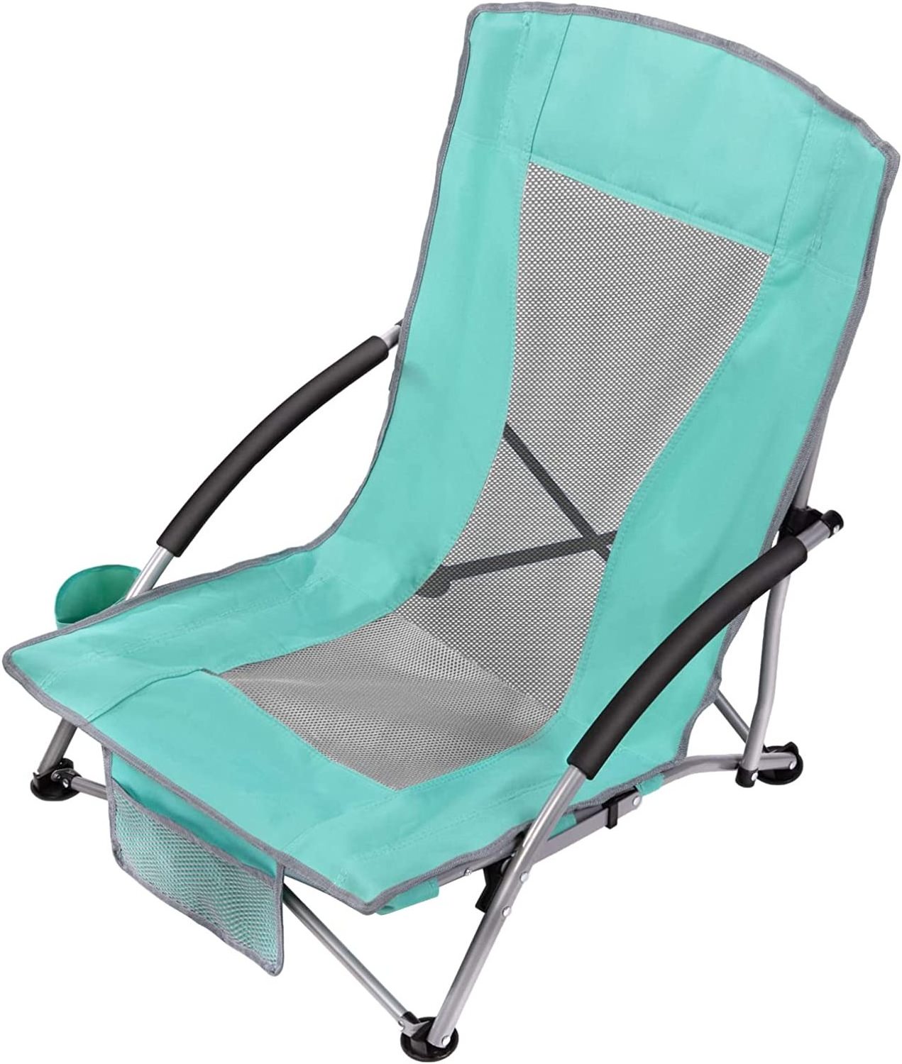 Outdoor Beach Chair Folding Lightweight Mesh Low Sling Sand Chair for Camping Outdoor Lawn