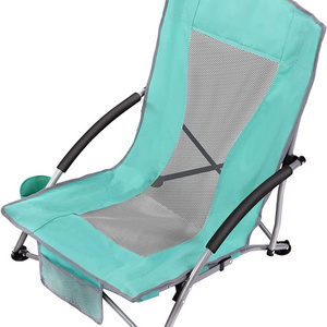 Outdoor Beach Chair Folding Lightweight Mesh Low Sling Sand Chair for Camping Outdoor Lawn