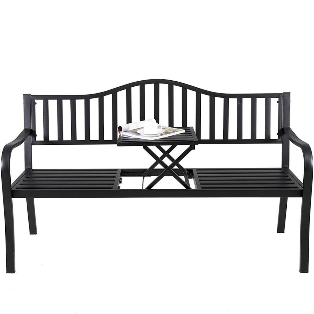 Garden Indoor Mental Bench for 2 Person Outdoor Patio Chair with Middle Table